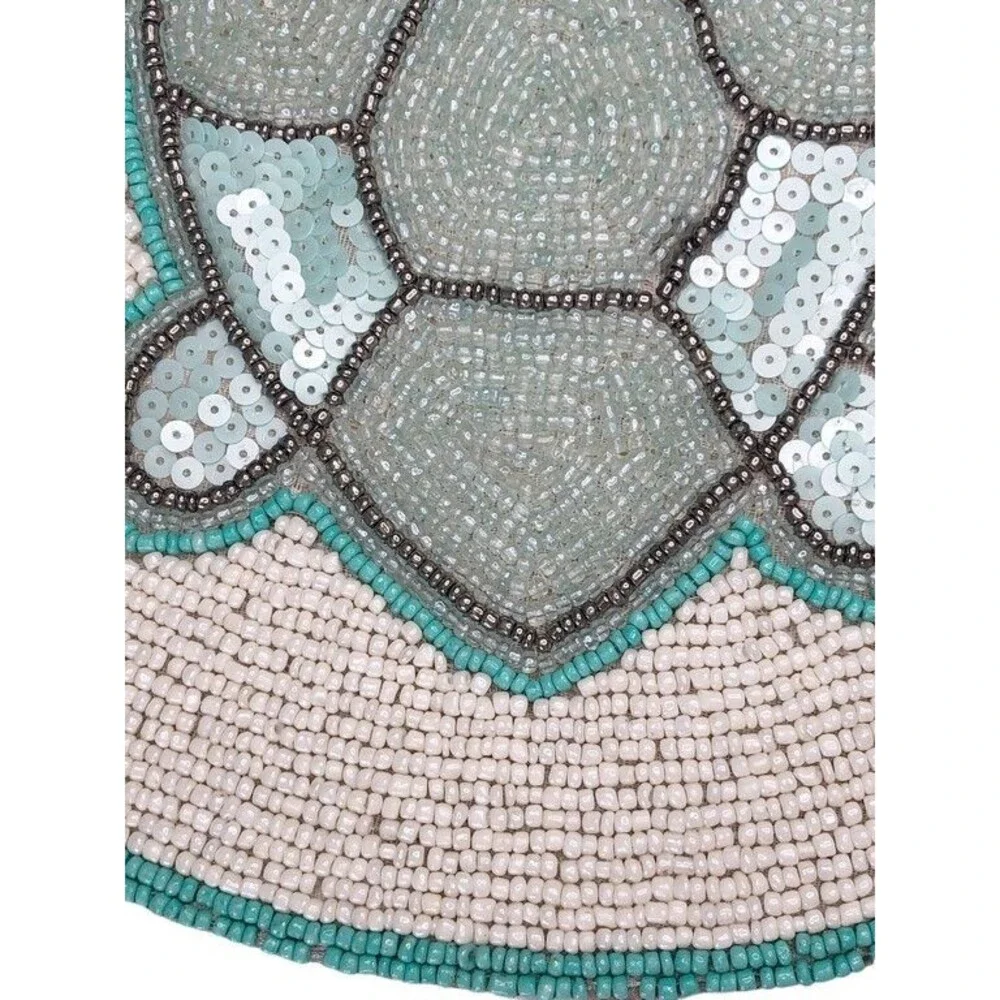 Sea Turtle Beaded Placemats Charger Set Of 4 Summer Beach House Nautical 14